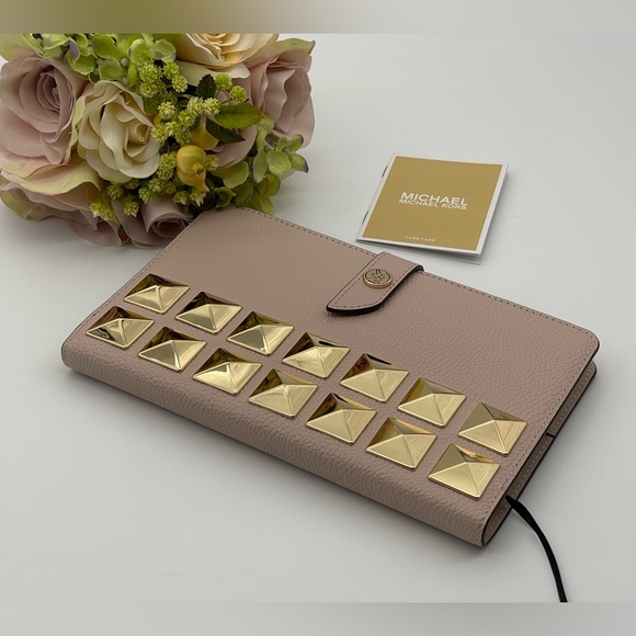 Michael Kors Medium Studded Pebbled Leather Notebook - Picture 10 of 16